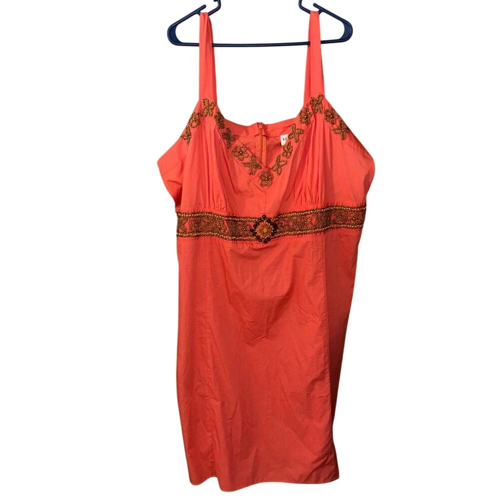 Veranesi women’s plus size coral beaded sundress boho NWOT (size 26W)